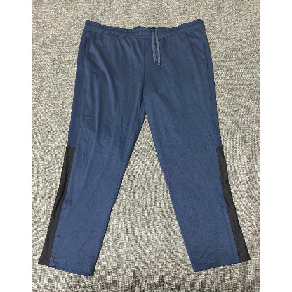 Athletic Works Mens 3XL Blue Track Pants Colorblock Mesh Lining